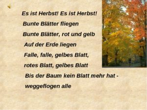 Стихи на немецком языке по теме Осень