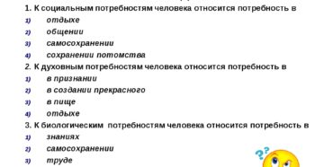 Проверочная работа по обществознанию к теме Потребности человека (6 класс)