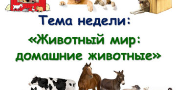 Планирование тематической недели Домашние животные Младшая группа 3-4 года